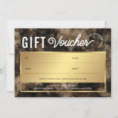 Black Gold Glitter Watercolor Spa Gift Certificate (正面)