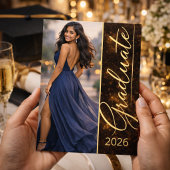 Black Gold Grad Glow Invitation 招待状