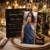 Black Gold Grad Glow Invitation 招待状