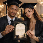 Black Gold Graduation Arch Invitation 招待状