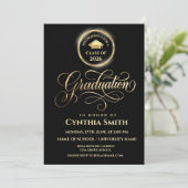 Black & Gold Graduation Invitation | Class of 2026 招待状 (スタンド正面)