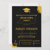 Black Gold Graduation Party Invitation 2026   シーズンカード (正面)