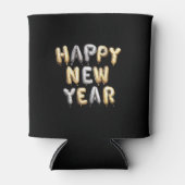 Black Gold Grey Happy New Year 缶クーラー (正面)