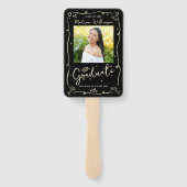 Black Gold Hand Drawn Doodle Graduation 2 Photo ハンドファン (裏面)