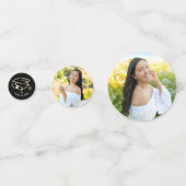 Black Gold Hand Drawn Doodles Graduation 3 Photo コンフェッティ (裏面)