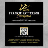 Black Gold Handyman Repair & Maintenance QR Code 名刺