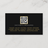 Black Gold Handyman Repair & Maintenance QR Code 名刺 (裏面)