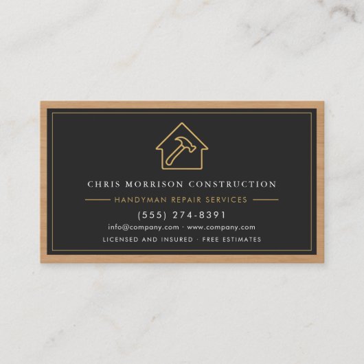 Black Gold Handyman Wood Construction  名刺 (正面)
