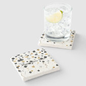 Black Gold Happy New Year Confetti ストーンコースター (横)