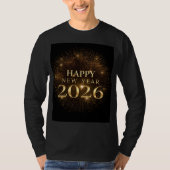 black gold happy new year long sleeve shirt tシャツ (正面)
