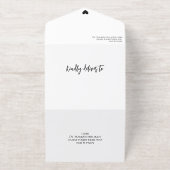 Black Gold Heart Brush Script Informal Wedding オールインワン招待状 (外側)