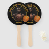 Black Gold High School Basketball Player Photo ハンドファン (正面&裏面)