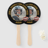 Black Gold High School Football Player Photo ハンドファン (正面&裏面)