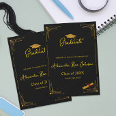Black & Gold High School Graduation Announcement 招待状
