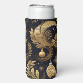 BLACK & GOLD HOLIDAY CHRISTMAS LEAVES スリム缶クーラー (Seltzer裏面)