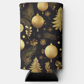 BLACK & GOLD HOLIDAY CHRISTMAS ORNAMENTS スリム缶クーラー (正面)