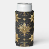 BLACK & GOLD HOLIDAY CHRISTMAS PATTERNS スリム缶クーラー (Seltzer正面)