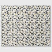 Black Gold Holly Berries Christmas Holiday ラッピングペーパー (フラット)