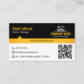 Black Gold Home Building Construction Crane 名刺 (裏面)