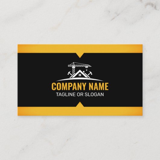 Black Gold Home Building Construction Crane 名刺 (正面)