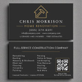 Black Gold Home Renovation Repair QR Code 名刺
