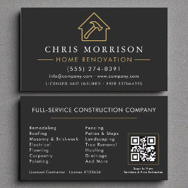 Black Gold Home Renovation Repair QR Code 名刺