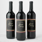 Black gold homemade wine personalized wine label ワインラベル (ボトル)