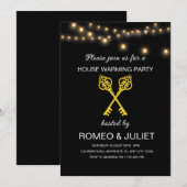 Black Gold Homewarming Invitation 招待状 (正面/裏面)