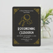 Black Gold Housewarming Invitation Editable 招待状 (スタンド正面)