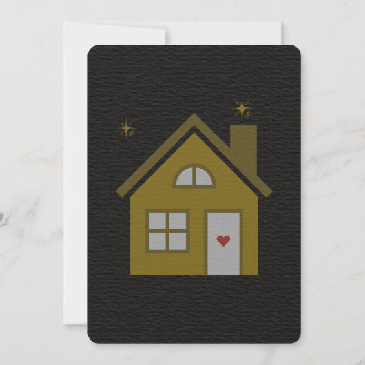Black Gold Housewarming Invitation Editable 招待状 (裏面)