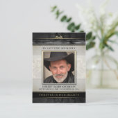 Black & Gold In Loving Memory Sympathy Thank You ポストカード (スタンド正面)