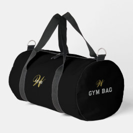 Black Gold Initial l Elegant Minimal Fitness Gym ダッフルバッグ