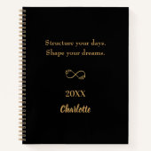 Black gold inspirational quote ノートブック (正面)