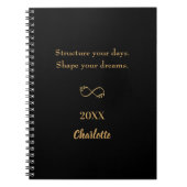 Black gold inspirational quote ノートブック (正面)