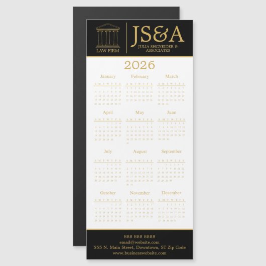 Black Gold Justice Columns Law Firm Logo 2026 (正面/裏面)