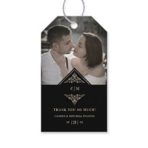 Black Gold Lace Romantic Couple Wedding Thanks