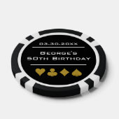 Black & Gold Las Vegas Casino Poker Chip Birthday ポーカーチップ (シングル)