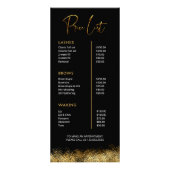 Black & Gold Lash Tech 価格表 | 高級ビューティー ラックカード (正面)