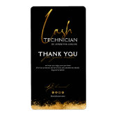 Black & Gold Lash Tech Seal Label | Luxury Beauty  ラベル (正面)
