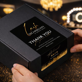 Black & Gold Lash Tech Seal Label | Luxury Beauty  ラベル