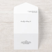 Black Gold Laurel Wreath Monogram Wedding オールインワン招待状 (外側)