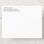 Black Gold Laurel Wreath Monogram Wedding オールインワン招待状 (背面)