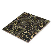 Black Gold liquid swirl Abstract Design タイル (側面)