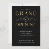 Black & Gold Logo Business Grand Opening Corporate 招待状 (正面)