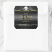 Black Gold Logo Initials Glitter Product Labels スクエアシール (バッグ)