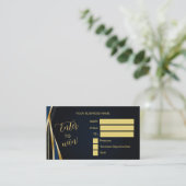 Black gold Logo Raffle Enter to Win Ticket プレイスカード (スタンド正面)