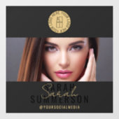 Black Gold Logo Social Media Makeup Studio ウィンドウサイン (シート)