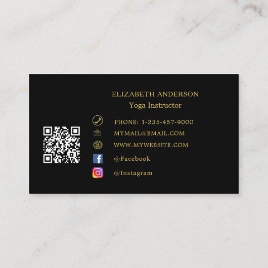 Black gold lotus flower Yoga Instructor 名刺 (裏面)