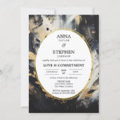 Black & Gold Love & Commitment Ceremony 招待状 (正面)