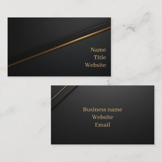 Black Gold Luxury Business Card 名刺 (正面/裏面)